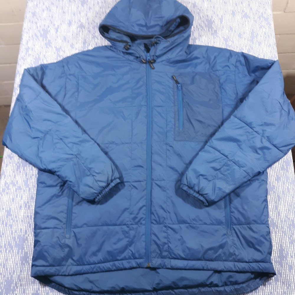Cabela's Jacket Mens XL Tall Blue Full Zip Outdoor Lightweight Hooded Hunting